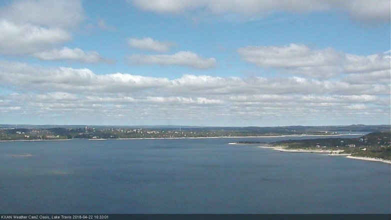 Lake Travis webcam, April 22, 2018 9:50 AM CT