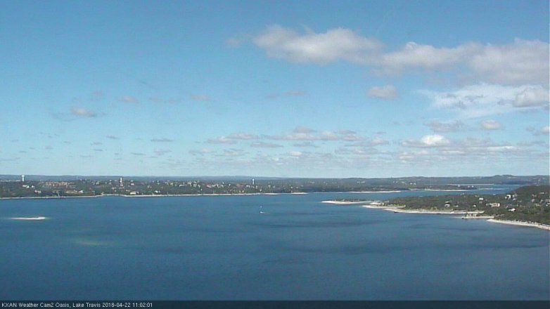 Lake Travis webcam, April 22, 2018 10:25 AM CT