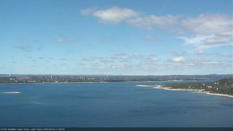 Lake Travis webcam, April 22, 2018 10:30 AM CT