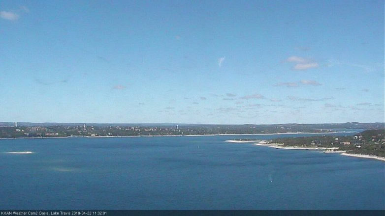 Lake Travis webcam, April 22, 2018 10:35 AM CT