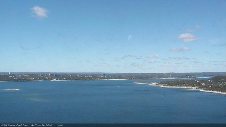 Lake Travis webcam, April 22, 2018 10:50 AM CT