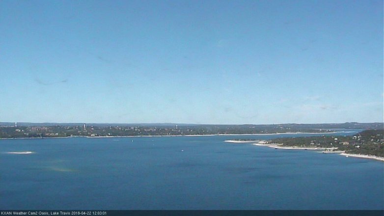 Lake Travis webcam, April 22, 2018 11:10 AM CT