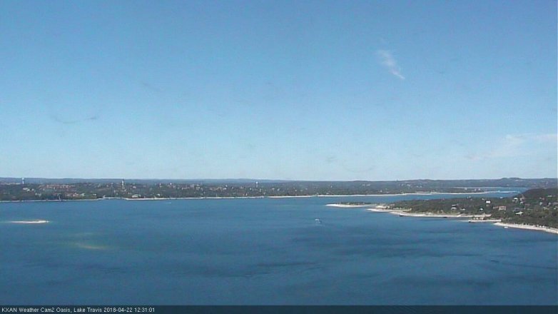 Lake Travis webcam, April 22, 2018 11:50 AM CT