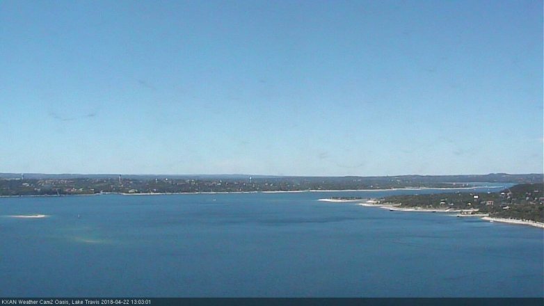 Lake Travis webcam, April 22, 2018 12:25 PM CT