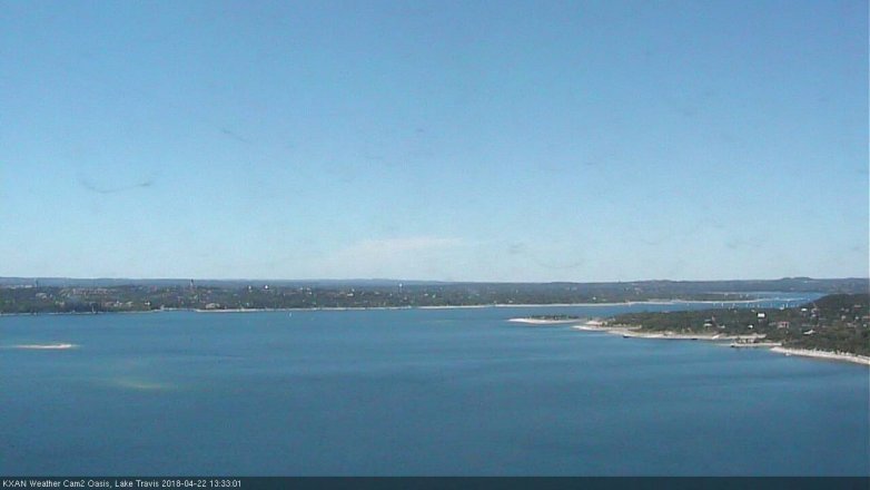 Lake Travis webcam, April 22, 2018 12:45 PM CT