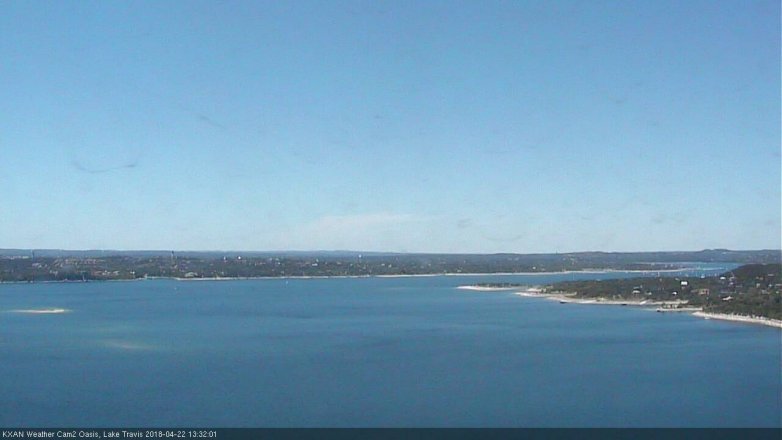 Lake Travis webcam, April 22, 2018 12:50 PM CT