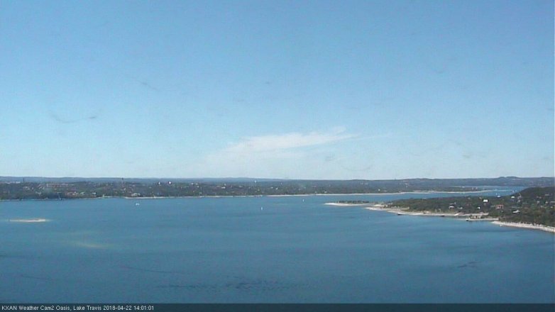 Lake Travis webcam, April 22, 2018 1:05 PM CT