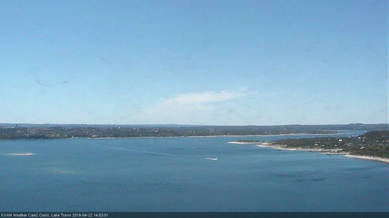 Lake Travis webcam, April 22, 2018 1:20 PM CT
