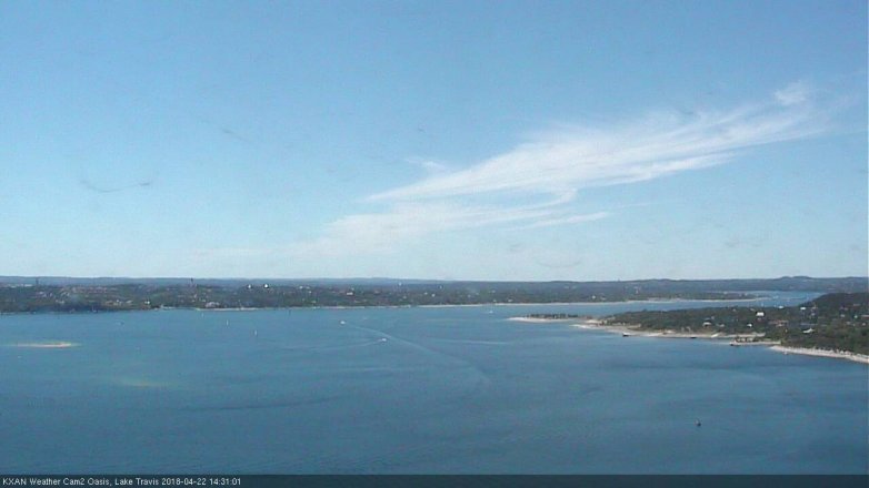 Lake Travis webcam, April 22, 2018 1:35 PM CT