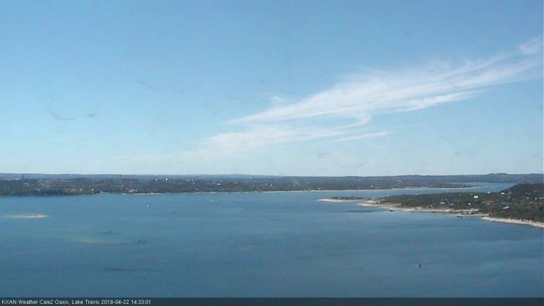 Lake Travis webcam, April 22, 2018 1:55 PM CT