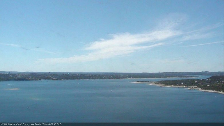 Lake Travis webcam, April 22, 2018 2:10 PM CT