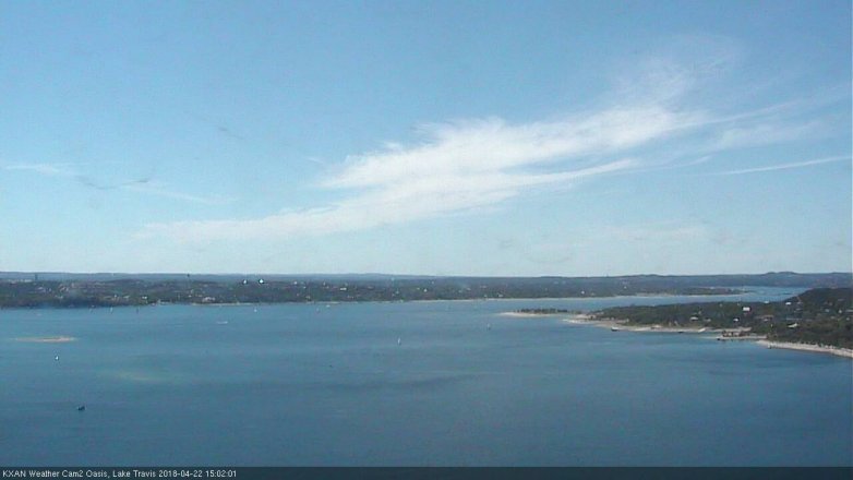Lake Travis webcam, April 22, 2018 2:15 PM CT