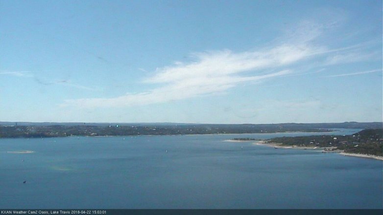 Lake Travis webcam, April 22, 2018 2:35 PM CT
