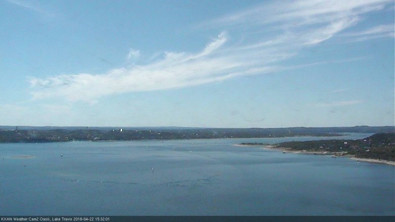 Lake Travis webcam, April 22, 2018 2:55 PM CT