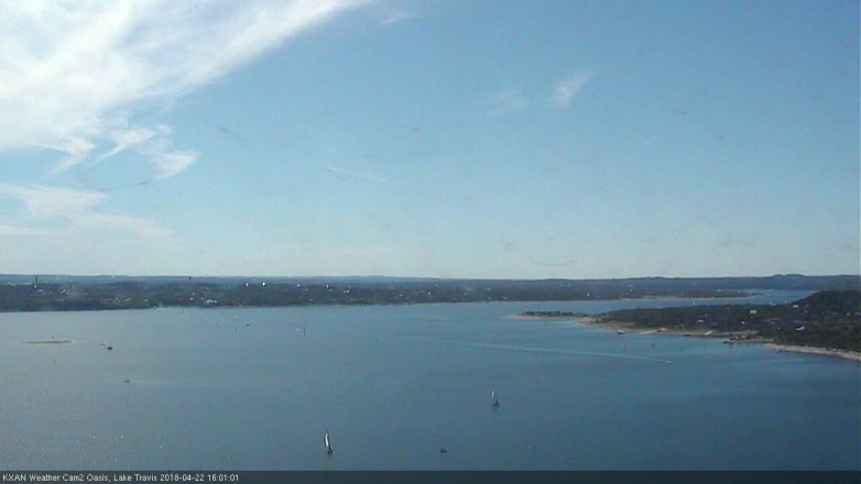 Lake Travis webcam, April 22, 2018 3:10 PM CT