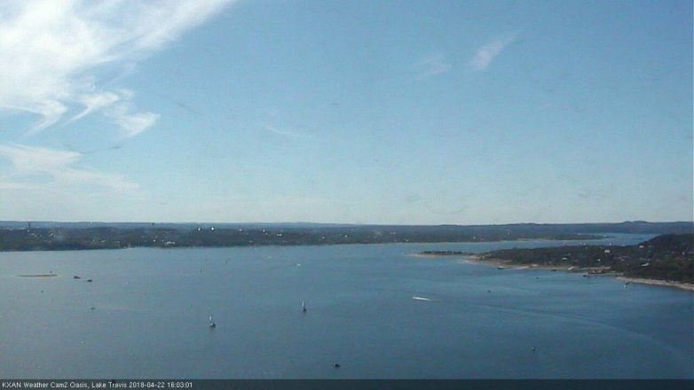 Lake Travis webcam, April 22, 2018 3:25 PM CT