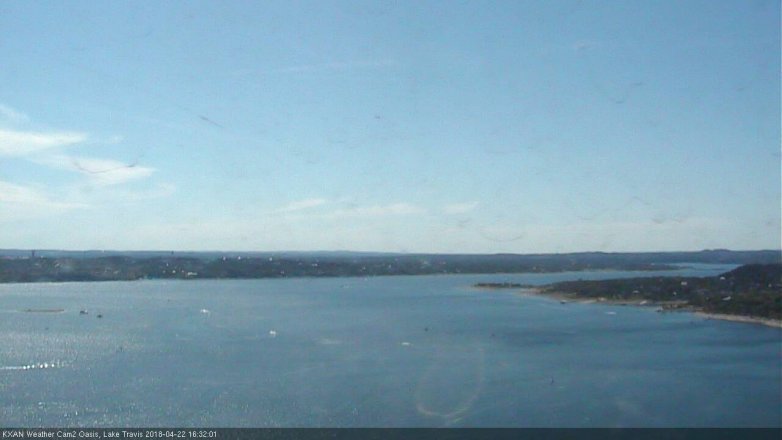 Lake Travis webcam, April 22, 2018 3:55 PM CT