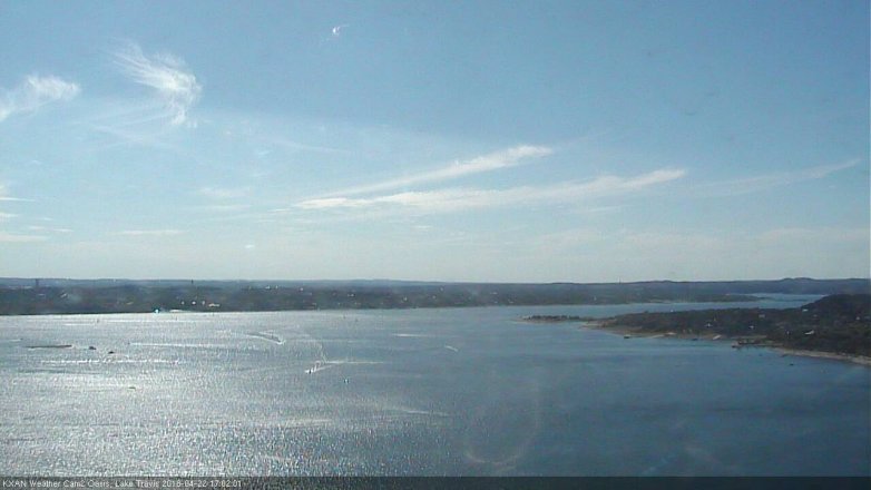 Lake Travis webcam, April 22, 2018 4:05 PM CT
