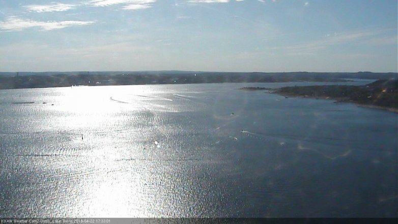 Lake Travis webcam, April 22, 2018 5:00 PM CT