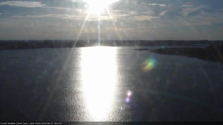 Lake Travis webcam, April 22, 2018 6:05 PM CT