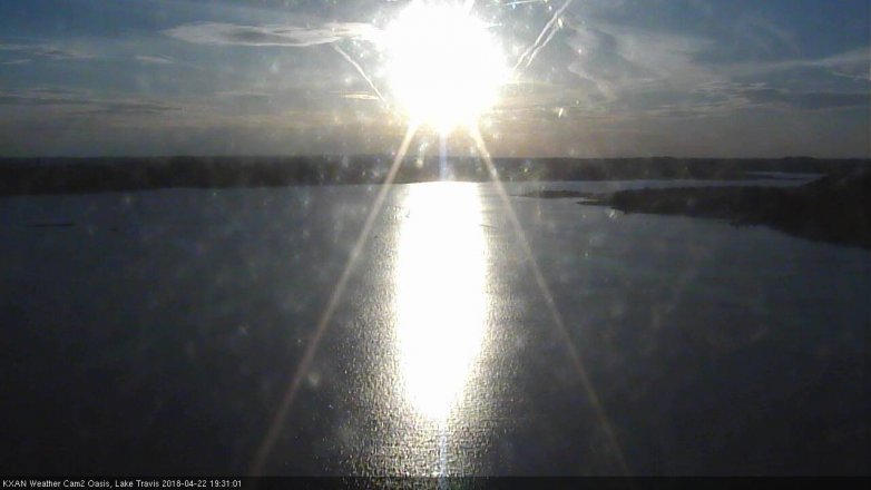 Lake Travis webcam, April 22, 2018 6:55 PM CT
