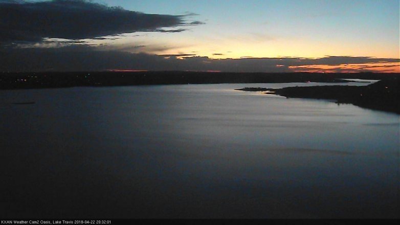 Lake Travis webcam, April 22, 2018 7:50 PM CT