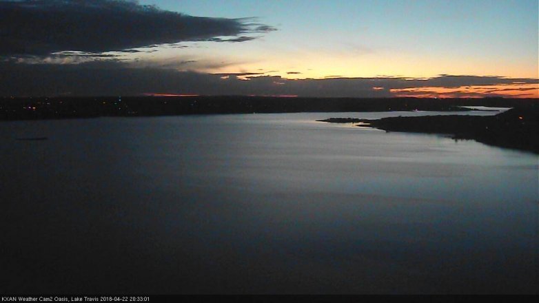 Lake Travis webcam, April 22, 2018 7:55 PM CT