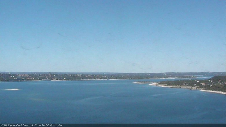 Lake Travis webcam, April 23, 2018 10:35 AM CT