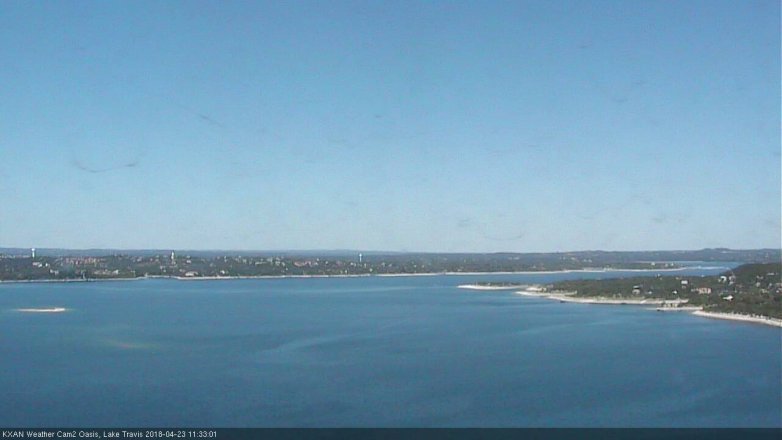 Lake Travis webcam, April 23, 2018 10:45 AM CT