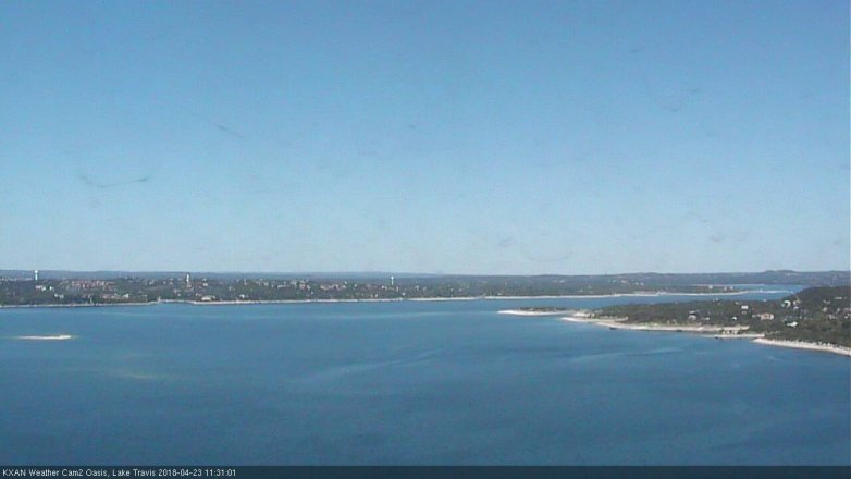 Lake Travis webcam, April 23, 2018 10:50 AM CT