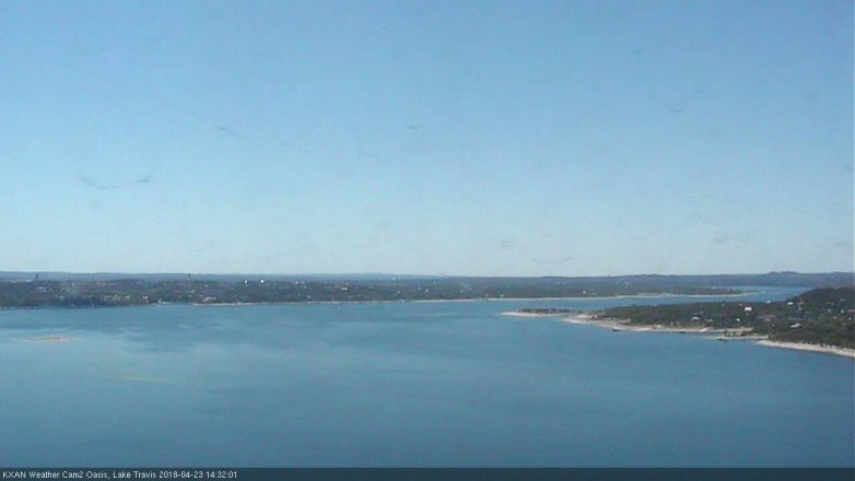 Lake Travis webcam, April 23, 2018 1:35 PM CT