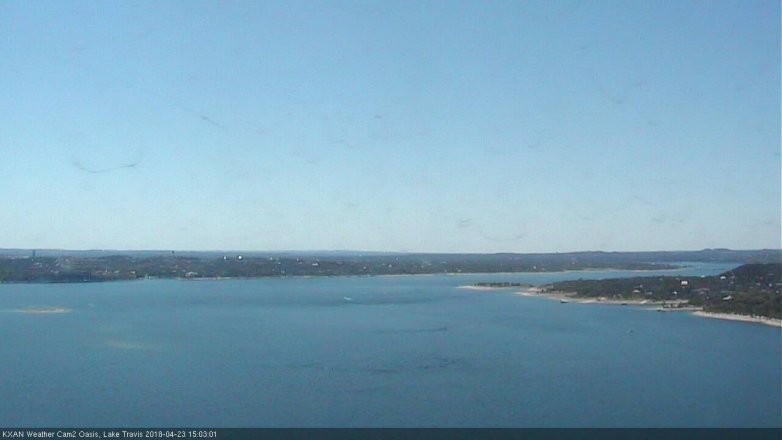 Lake Travis webcam, April 23, 2018 2:15 PM CT