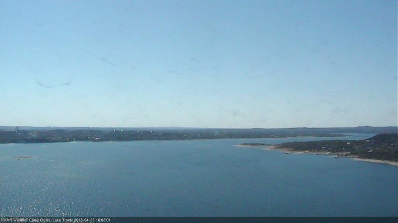 Lake Travis webcam, April 23, 2018 3:20 PM CT