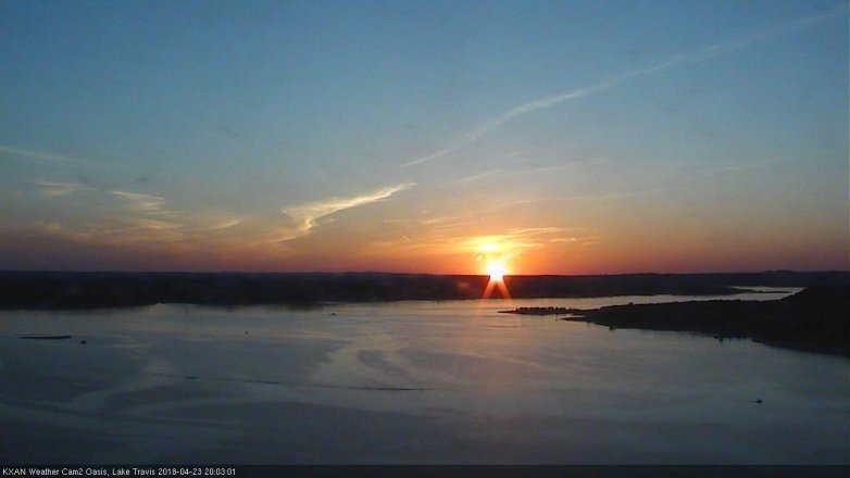 Lake Travis webcam, April 23, 2018 7:25 PM CT