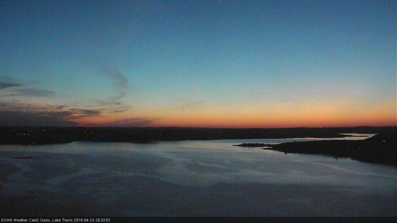 Lake Travis webcam, April 23, 2018 7:50 PM CT