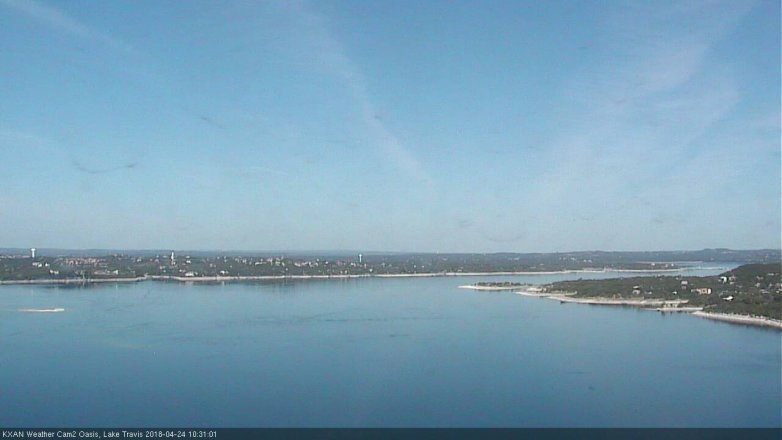 Lake Travis webcam, April 24, 2018 9:40 AM CT