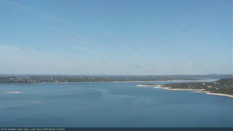 Lake Travis webcam, April 24, 2018 11:25 AM CT