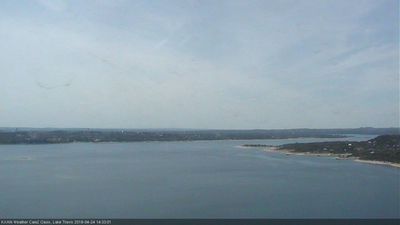 Lake Travis webcam, April 24, 2018 1:45 PM CT