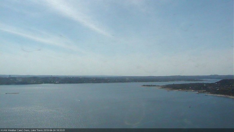 Lake Travis webcam, April 24, 2018 4:05 PM CT