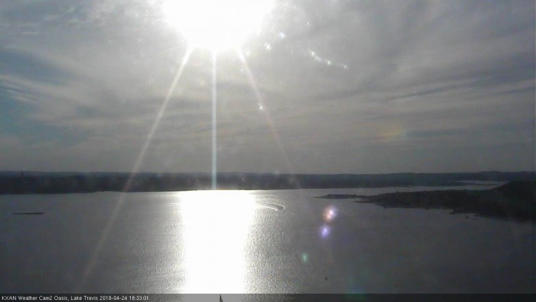 Lake Travis webcam, April 24, 2018 6:05 PM CT