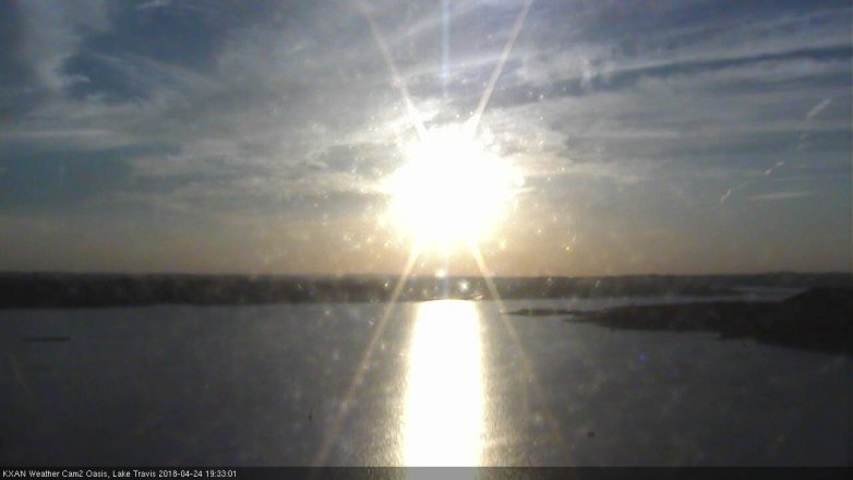 Lake Travis webcam, April 24, 2018 6:45 PM CT