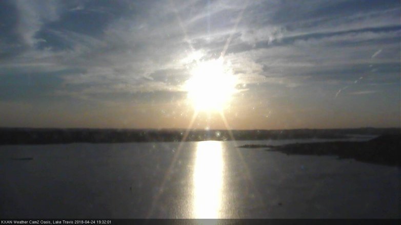 Lake Travis webcam, April 24, 2018 7:00 PM CT