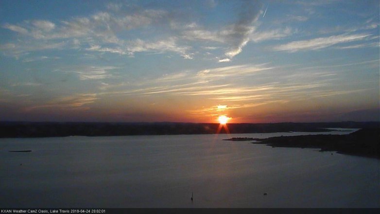 Lake Travis webcam, April 24, 2018 7:15 PM CT