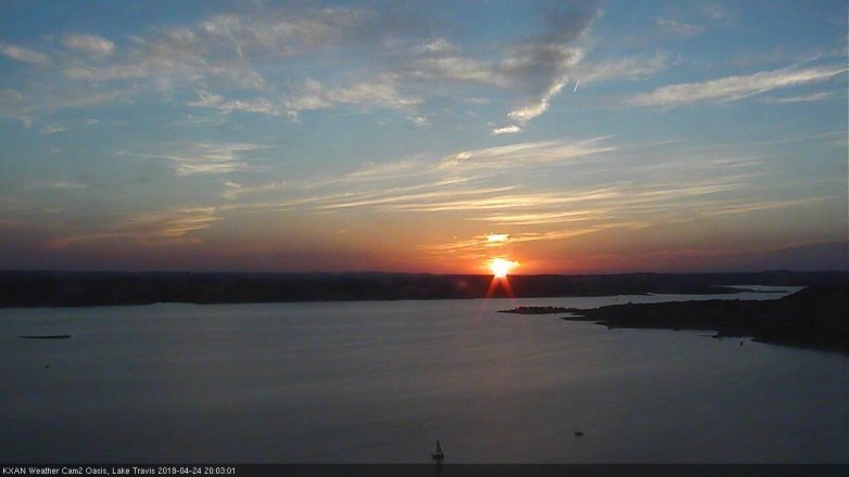 Lake Travis webcam, April 24, 2018 7:20 PM CT