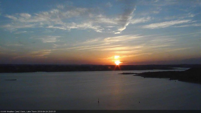 Lake Travis webcam, April 24, 2018 7:25 PM CT