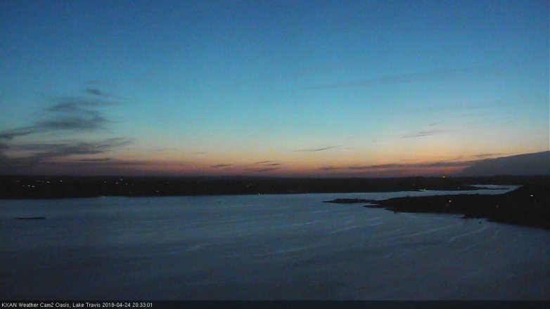 Lake Travis webcam, April 24, 2018 7:40 PM CT