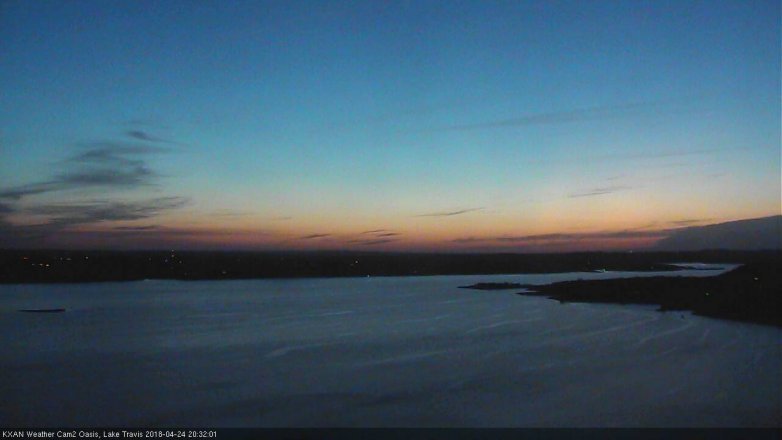 Lake Travis webcam, April 24, 2018 7:45 PM CT