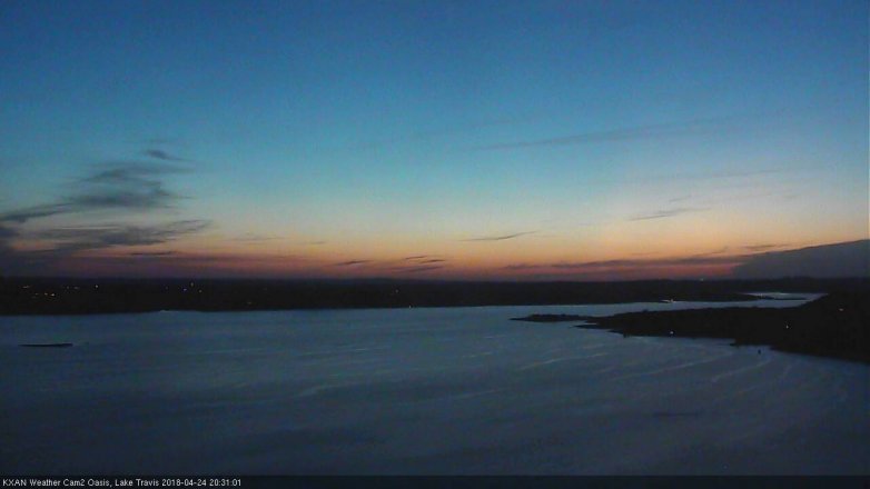Lake Travis webcam, April 24, 2018 7:55 PM CT