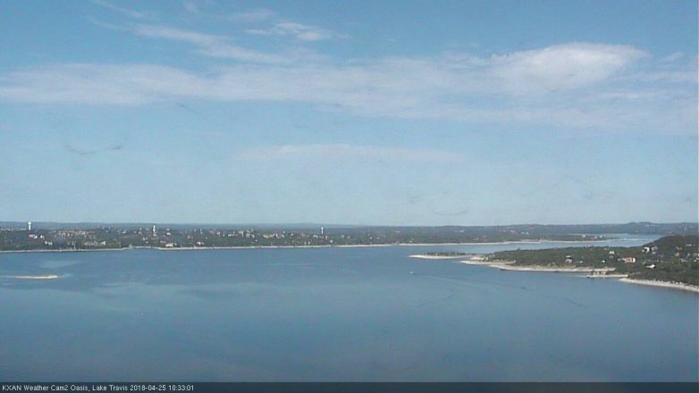 Lake Travis webcam, April 25, 2018 9:55 AM CT