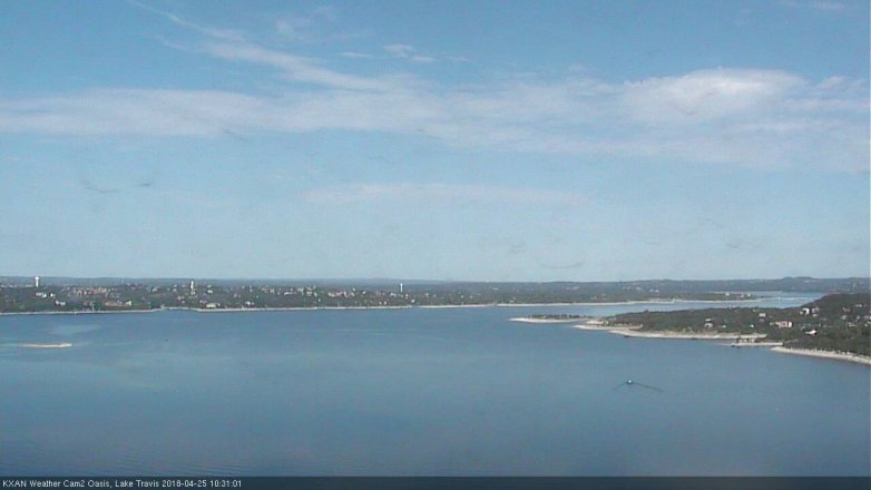 Lake Travis webcam, April 25, 2018 10:00 AM CT